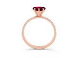 Rose gold Heart Cut Diamond Pavé Band with Six-Prong Setting_3