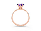Rose gold Heart Cut Diamond Pavé Band with Six-Prong Setting_3