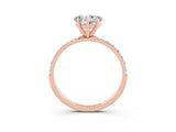 Rose gold Heart Cut Diamond Pavé Band with Six-Prong Setting_3