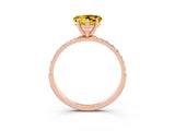 Rose gold Heart Cut Diamond Pavé Band with Six-Prong Setting_3