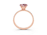 Rose gold Heart Cut Diamond Pavé Band with Six-Prong Setting_3