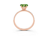Rose gold Heart Cut Diamond Pavé Band with Six-Prong Setting_3