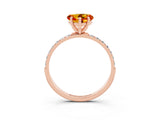 Rose gold Heart Cut Diamond Pavé Band with Six-Prong Setting_3