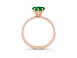 Rose gold Heart Cut Diamond Pavé Band with Six-Prong Setting_3