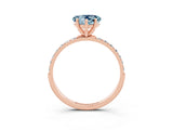 Rose gold Heart Cut Diamond Pavé Band with Six-Prong Setting_3