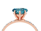 Rose gold Heart Cut Diamond Pavé Band with Six-Prong Setting_4