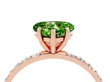 Rose gold Heart Cut Diamond Pavé Band with Six-Prong Setting_4