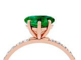 Rose gold Heart Cut Diamond Pavé Band with Six-Prong Setting_4