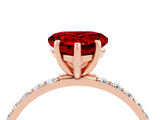 Rose gold Heart Cut Diamond Pavé Band with Six-Prong Setting_4