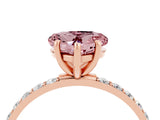 Rose gold Heart Cut Diamond Pavé Band with Six-Prong Setting_4
