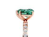 Rose gold Heart Cut Diamond Pavé Band with Six-Prong Setting_5