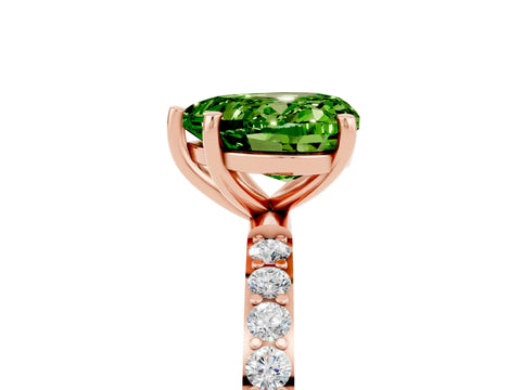 Rose gold Heart Cut Diamond Pavé Band with Six-Prong Setting_5