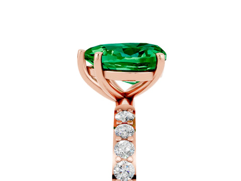 Rose gold Heart Cut Diamond Pavé Band with Six-Prong Setting_5