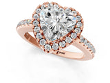 Rose gold Heart Cut Diamond Pavé Halo Ring with Four-Prong Setting_39