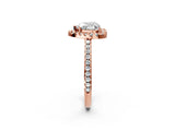 Rose gold Heart Cut Diamond Pavé Halo Ring with Four-Prong Setting_40