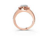 Rose gold Heart Cut Diamond Pavé Halo Ring with Four-Prong Setting_41