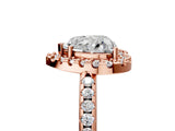 Rose gold Heart Cut Diamond Pavé Halo Ring with Four-Prong Setting_43
