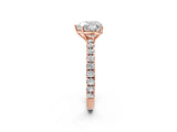 Rose gold Heart Cut Diamond Pavé Solitaire Engagement Ring with Four-Prong Setting_93
