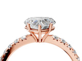 Rose gold Heart Cut Diamond Pavé Solitaire Engagement Ring with Four-Prong Setting_95