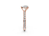 Rose gold Heart Cut Diamond Pavé Solitaire Ring with Round Band and Prong Setting_14