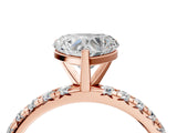 Rose gold Heart Cut Diamond Pavé Solitaire Ring with Round Band and Prong Setting_16