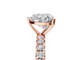 Rose gold Heart Cut Diamond Pavé Solitaire Ring with Round Band and Prong Setting_17
