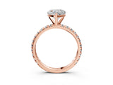 Rose gold Heart Cut Diamond Pavé Solitaire Ring with Round Band and Prong Setting_27