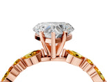 Rose gold Heart Cut Diamond Ring with Marquise and Round with Citrine side stone Side Stones and Four-Prong Setting_16