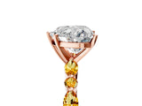 Rose gold Heart Cut Diamond Ring with Marquise and Round with Citrine side stone Side Stones and Four-Prong Setting_17
