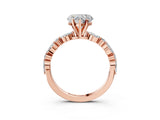 Rose gold Heart Cut Diamond Ring with Marquise and Round with Moissanite side stone Side Stones and Four-Prong Setting_39