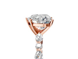 Rose gold Heart Cut Diamond Ring with Marquise and Round with Moissanite side stone Side Stones and Four-Prong Setting_41