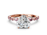Rose gold Heart Cut Diamond Ring with Marquise and Round with Morganite side stone Side Stones and Four-Prong Setting_24