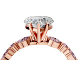 Rose gold Heart Cut Diamond Ring with Marquise and Round with Morganite side stone Side Stones and Four-Prong Setting_28