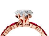 Rose gold Heart Cut Diamond Ring with Marquise and Round with Ruby side stone Side Stones and Four-Prong Setting_40