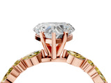 Rose gold Heart Cut Diamond Ring with Marquise and Round with Yellow Sapphire side stone Side Stones and Four-Prong Setting_28