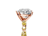 Rose gold Heart Cut Diamond Ring with Marquise and Round with Yellow Sapphire side stone Side Stones and Four-Prong Setting_29