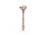 Rose gold Heart Cut Diamond Ring with Pavé Band and Four-Prong Setting_108