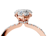 Rose gold Heart Cut Diamond Ring with Pavé Band and Four-Prong Setting_110