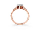 Rose gold Heart Cut Diamond Ring with Side Stones and Four-Prong Setting_84