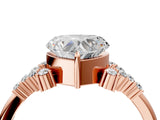 Rose gold Heart Cut Diamond Ring with Side Stones and Four-Prong Setting_85