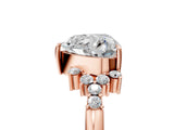 Rose gold Heart Cut Diamond Ring with Side Stones and Four-Prong Setting_86