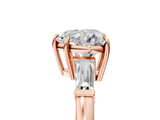 Rose gold Heart Cut Diamond Ring with Tapered Baguette Side Stones in Four-Prong Setting_21