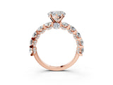 Rose gold Heart Cut Diamond Side Stone Engagement Ring with Four-Prong Setting_27