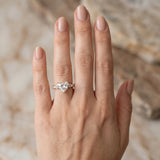 Rose gold Heart Cut Diamond Side Stone Solitaire Ring with Round  and Four-Prong Setting_13