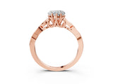Rose gold Heart Cut Diamond Solitaire Celtic Knot Ring with Four-Prong Setting_100