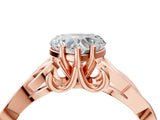 Rose gold Heart Cut Diamond Solitaire Celtic Knot Ring with Four-Prong Setting_101