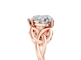 Rose gold Heart Cut Diamond Solitaire Celtic Knot Ring with Four-Prong Setting_102