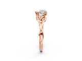 Rose gold Heart Cut Diamond Solitaire Celtic Knot Ring with Four-Prong Setting_99