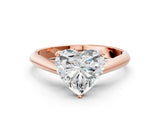 Rose gold Heart Cut Diamond Solitaire Engagement Ring with Cathedral Setting and Four-Prong Mount_14