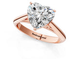 Rose gold Heart Cut Diamond Solitaire Engagement Ring with Cathedral Setting and Four-Prong Mount_265